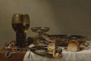 Stillleben mit einem Römer und einer Uhr av Willem Claesz. Heda