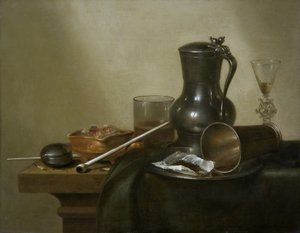 Tobakk stilleben, 1637 av Willem Claesz. Heda