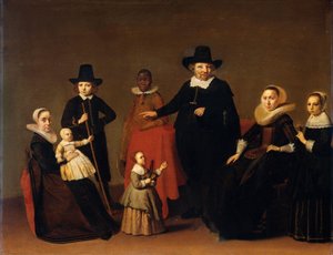 Familiegruppe med en svart mann