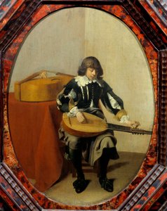 Ung musiker. Maleri av Willem Cornelisz Duyster (1600-1635) Ec. Hol.
