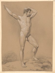 Stående naken mann, sett forfra (2. premie 1811) av Willem Grebner
