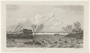 Dikebrudd ved Dreumel, 1855 av Willem Gruyter jr.