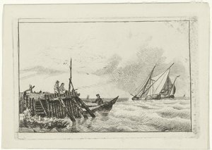 Pier på vannet av Willem Gruyter jr.