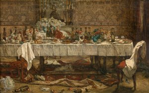 Etter bryllupet (olje på panel) av Willem II Linnig