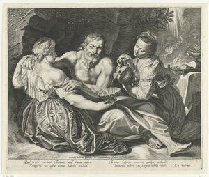 Lot beruset av døtrene sine av Willem Isaacsz. van Swanenburg