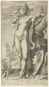 Minerva ved et tre Pallas (tittel på objekt) Judgment of Paris (serietittel) av Willem Isaacsz. van Swanenburg