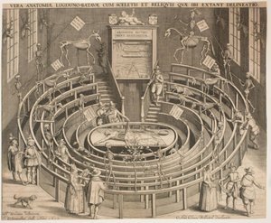 Hall til det anatomiske teateret i Leyden av Willem Isaaksz Swanenburgh