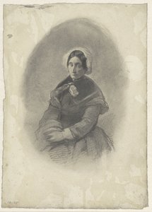 Dameportrett i oval av Willem Maris