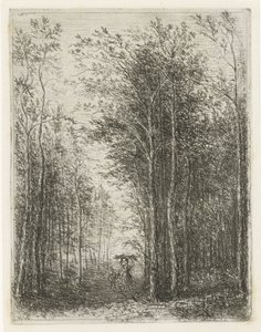 Skoglandskap med vedplukkere av Willem Matthias Jan van Dielen