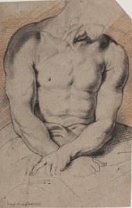Kristus kronet med torner. Kristi torso. Etter Van Dyck av Willem Panneels