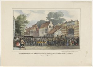 De Terugkomst van het Bataillon Mobile Schuttery van Utrecht, op den 19 Augustus 1834 (title on object)   1369590   no       norwegian Successfully Translated  Original: The Parable of the Prodigal Son: Frontispiece, 1882. Translat: The Parable of the Prod