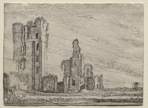 Ruinene av slottet Huys Te Kleef nær Haarlem, ca. 1616.