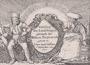 Tittelside, fra Verscheyden Landtschapjes Various Little Landscapes, Plate 1, ca. 1616, av Willem Pietersz. Buytewech