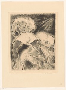 To boksemenn av Willem Retera (signed by artist)