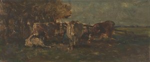 Melken bøyes av Willem Roelofs (I) (signed by artist)