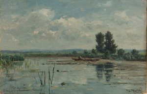Innsjø nær Loosdrecht Vannblad nær Loosdrecht av Willem Roelofs (I)