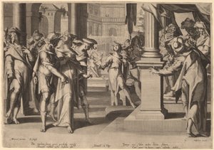 Suzannah før Daniel av Willem Swanenburgh, after Joachim Anthonisz Wtewael