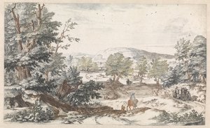 Skoglandskap med vei av Willem Swidde