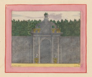 Pavillon mit Kuppel aus Lattenwerk in den Gärten von Versailles