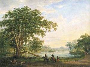Hagefasaden til det gamle palasset til generalguvernøren på Buitenzorg av Willem Troost