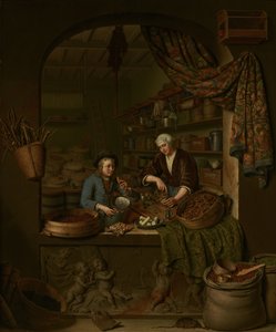 En kolonialforretning av Willem Van Mieris