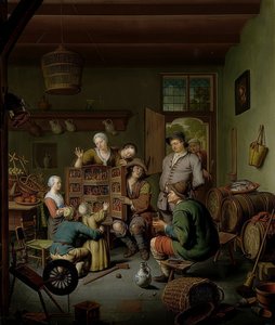 Boksen med sjeldenheter (? T Fraay Curieus). 1718 av Willem Van Mieris