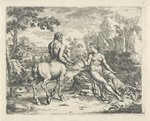 Ocyrhoe spår skjebnen til Chiron og Asclepius av Willem Van Mieris