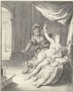 Tarquinius truer Lucretia av Willem Van Mieris