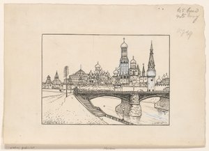 Utsikt over Kreml i Moskva av Ludwig Willem Reymert Wenckebach