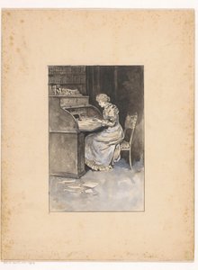 Skrivende kvinne av Ludwig Willem Reymert Wenckebach