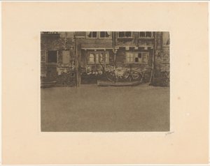 Bakfasader av Voorstraat 463, 461 og 459 i Dordrecht av Willem Witsen (signed by artist)