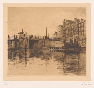Utsikt over Kraansluis i Amsterdam av Willem Witsen (signed by artist)
