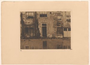 Utsikt over baksiden av Zeedijk i Amsterdam av Willem Witsen (signed by artist)
