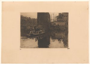 Utsikt over overtakelsen ved Montelbaanstoren i Amsterdam av Willem Witsen (signed by artist)