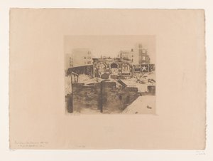 Utsikt over ruinene i Post Street, San Francisco Pont Street, San Francisco (original tittel) av Willem Witsen (signed by artist)