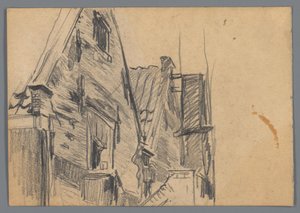 Rückfassaden der Gebäude Korte Dijkstraat 2 und 4 in Amsterdam av Willem Witsen