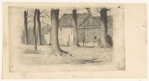 Trær ved et hus av Willem Arnoldus Witsen
