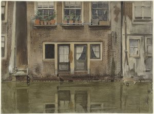 Haus an einer Gracht i Amsterdam (Hus på en kanal i Amsterdam) av Willem Arnoldus Witsen