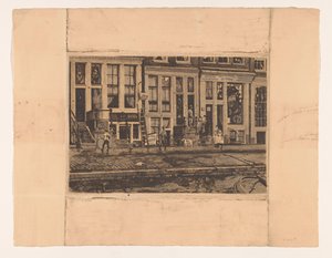 Oude Waal mit der Waschanlage der Schwestern Veltkamp av Willem Witsen
