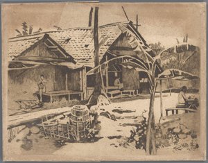 Pisang-tre i kampong, Buitenzorg av Willem Arnoldus Witsen