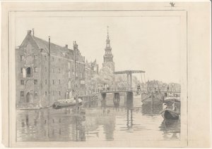 Bybilde med Montelbaanstoren av Willem Arnoldus Witsen