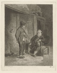 Interiør med bønder av Willem de Bruin