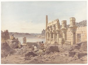 Utsikt over tempelruinene ved Philae nær Aswan