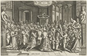 Takkoffer i en kirke etter lettelsen i Leiden Orlers