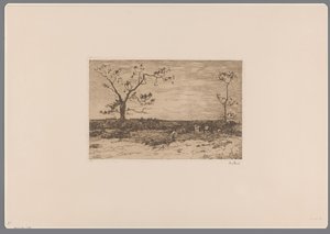 Landskap med nakne trær og vedhoggere Laster inn coppice (original tittel)