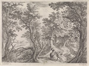 Bileam og eselet Italienske landskap (serietittel) av Willem van Nieulandt (II)