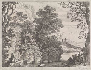 Skoglandskap Italienske landskap (serietittel) av Willem van Nieulandt (II)