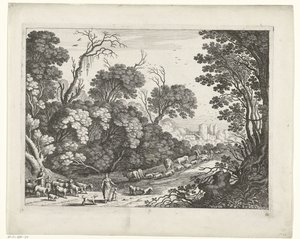 Hyrder med flokken Italienske landskap (serietittel) av Willem van Nieulandt (II)