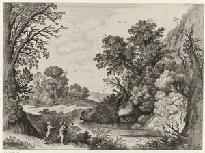 Landskap med Pan og Syrinx av Willem van Nieulandt (II)