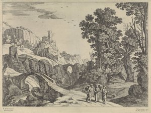 Landskap med Emmausreisende av Willem van Nieulandt (II)